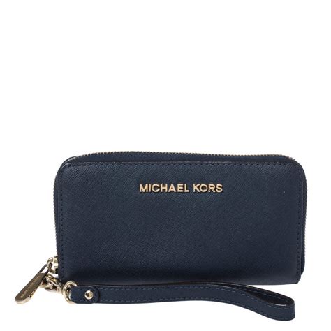 michael kors card wallet blue|Michael Kors navy blue wallet.